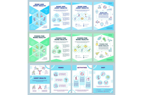 Bone and Joint Health Brochure Templates: Modern Graphics for Editorial Use