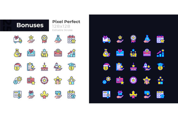 Bonuses Pixel Perfect Color Icons Set: Graphics and Icons for Local Branding