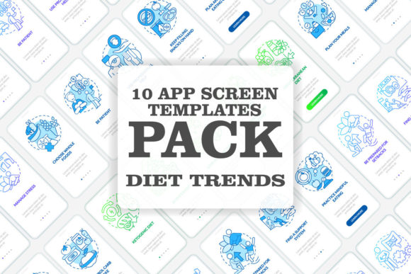 Diet Trends Onboarding Mobile App Screen Graphics
