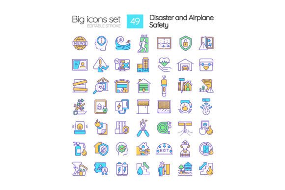 Disaster and Airplane Safety Svg Icons: Graphics & Icons Review