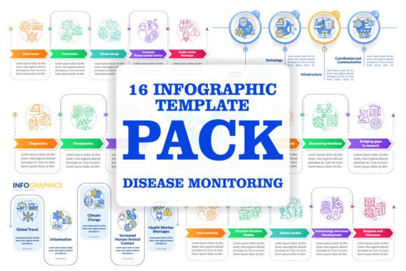 Disease Monitoring Infographic Templates: Graphics and Infographics for Publishers