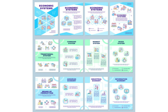 Economic System Guideline Brochure Set: Professional Graphics for Graphic Templates