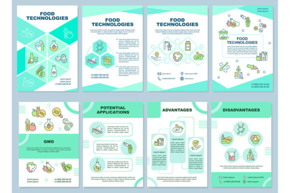 Food Technologies Brochure Template Set: Professional Graphics for Handmade Business