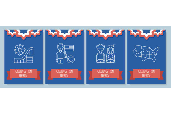 Greetings from USA Postcard with Icons: A Designer's Review of Modern Graphics