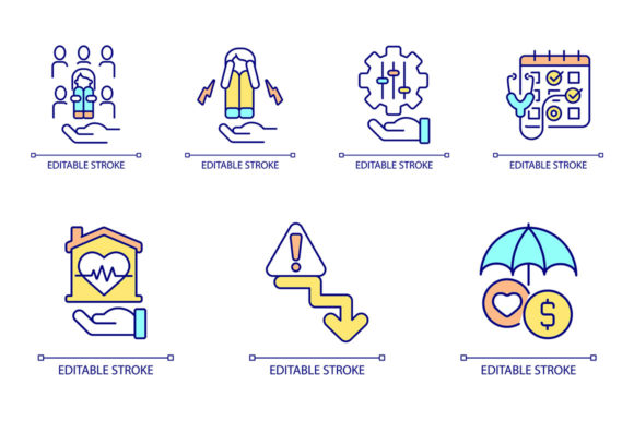 Hospice Care RGB Color Icon Set: Essential Graphics and Icons for Compassionate Branding