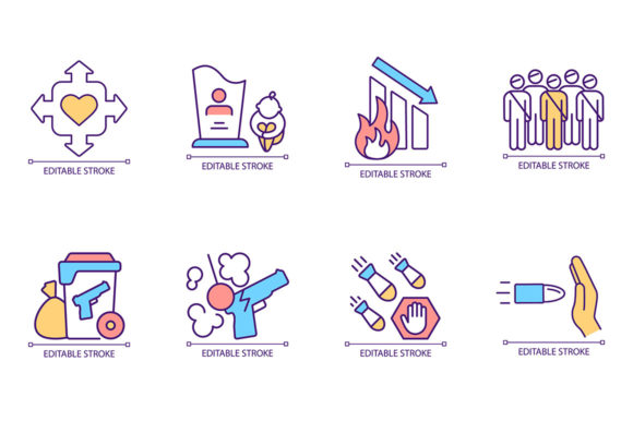 International Aid RGB Color Icon Set for Graphics and Icons