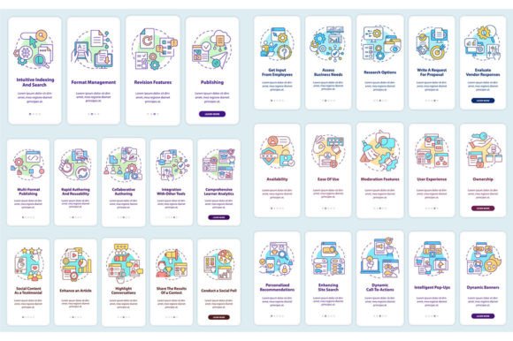 LCMS and CMS Features Mobile App Set Graphics Review