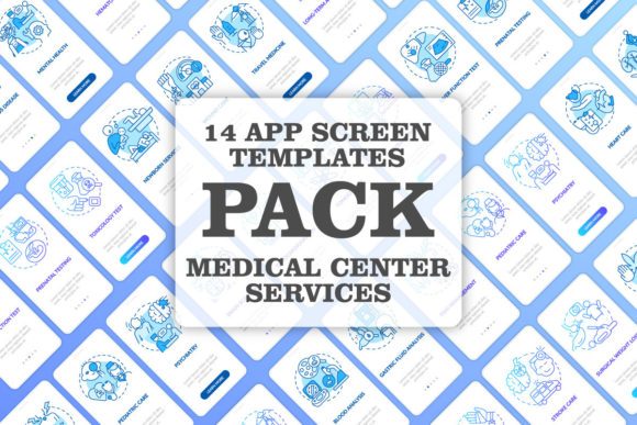 Medical Center Services Mobile App Set Graphics and Graphic Templates Review