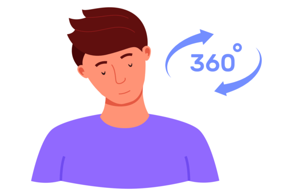 Neck Rotation Exercise. Body Stretch Wor Graphics and Illustrations Review