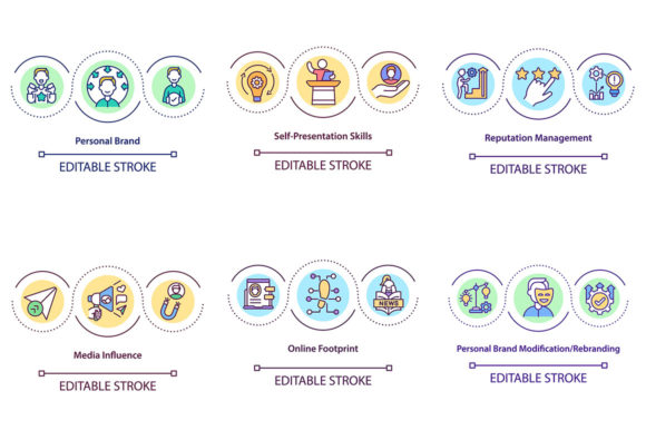 Personal Brand Concept Icon Set: Graphics and Icons for Crafters