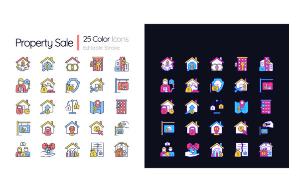 Review: Property Sale Light and Dark Theme Icons