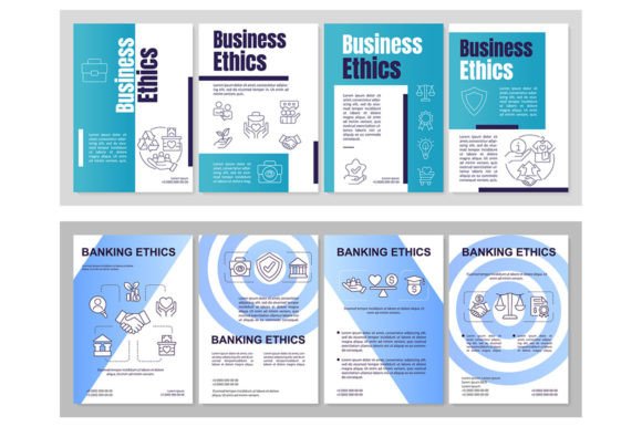 Reviewing Business Ethics Teal Brochure Templates