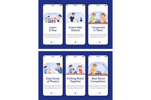 Robotics Courses for Kids Mobile App Set