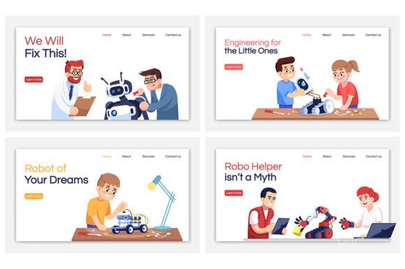 Robotics Courses Landing Page Templates for Modern Graphics