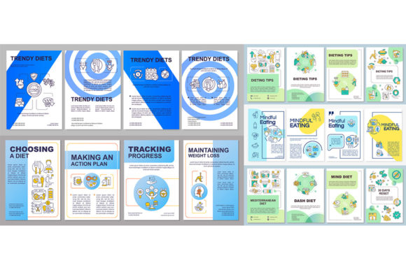 Trendy Diets Brochure Template Set Graphics