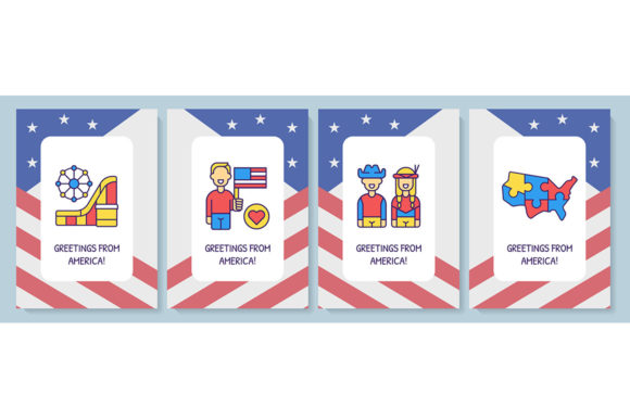 United States of America Greeting Cards for Modern Graphics