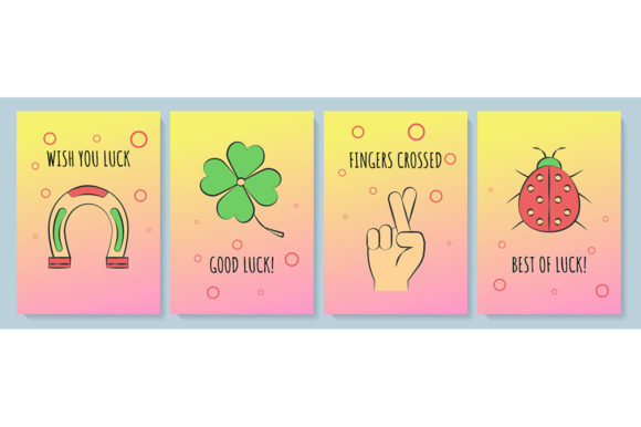 Wishing Luck Greeting Card Set: Graphics and Graphic Templates Review